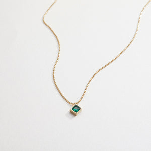 14K Solid Gold Emerald Necklace - 18K Gold Vermeil - Glamour Jewelry House