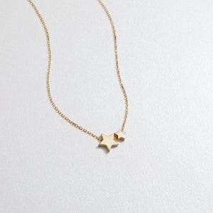 Small Double Star Pendant Necklace - 18K Gold Vermeil - Glamour Jewelry House