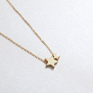 Small Double Star Pendant Necklace - 18K Gold Vermeil - Glamour Jewelry House