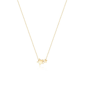 Small Double Star Pendant Necklace - 18K Gold Vermeil - Glamour Jewelry House