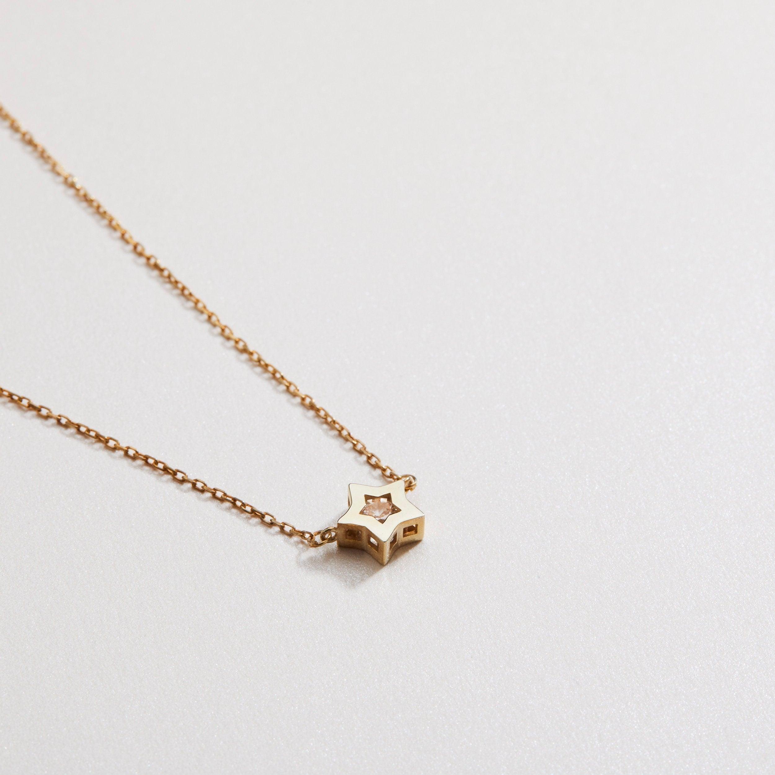 Diamond Star Necklace - 18K Gold Vermeil - Glamour Jewelry House