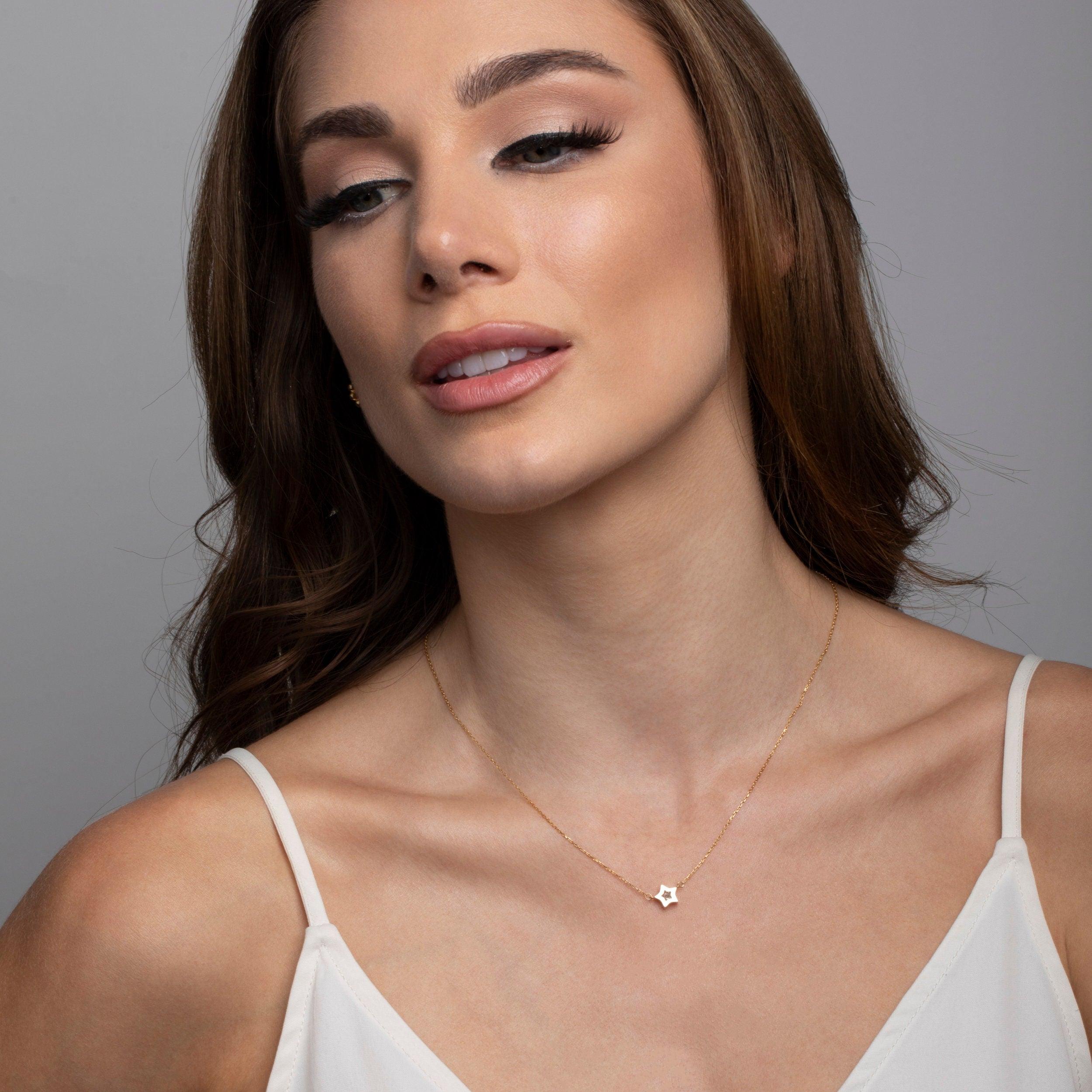 Diamond Star Necklace - 18K Gold Vermeil - Glamour Jewelry House