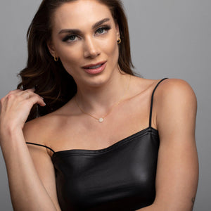 Pave Circle CZ Diamond Pendant Necklace - 18K Gold Vermeil - Glamour Jewelry House