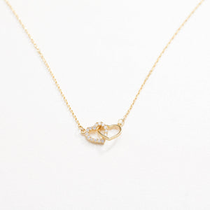 Double Heart Necklace - 18K Gold Vermeil - Glamour Jewelry House