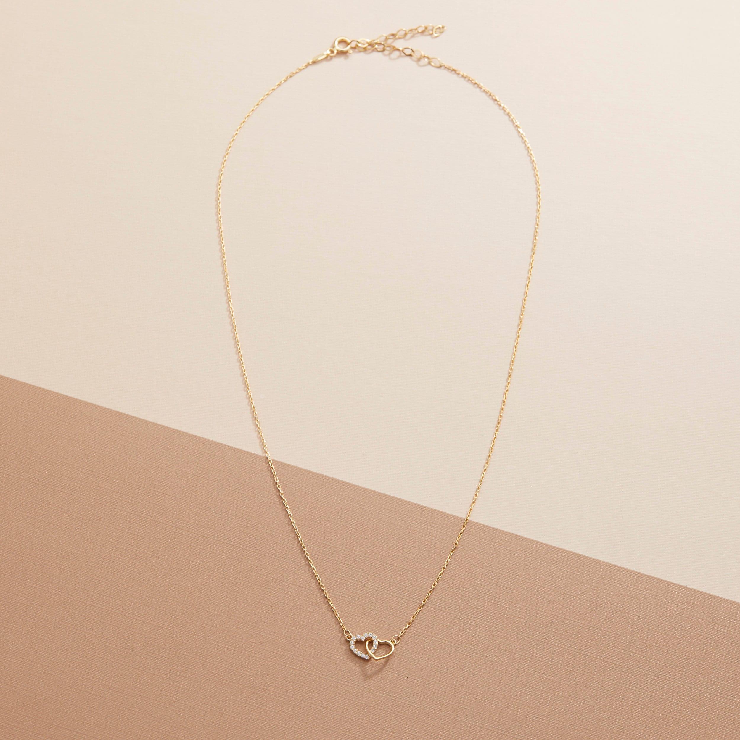 Double Heart Necklace - 18K Gold Vermeil - Glamour Jewelry House