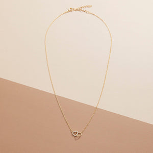 Double Heart Necklace - 18K Gold Vermeil - Glamour Jewelry House