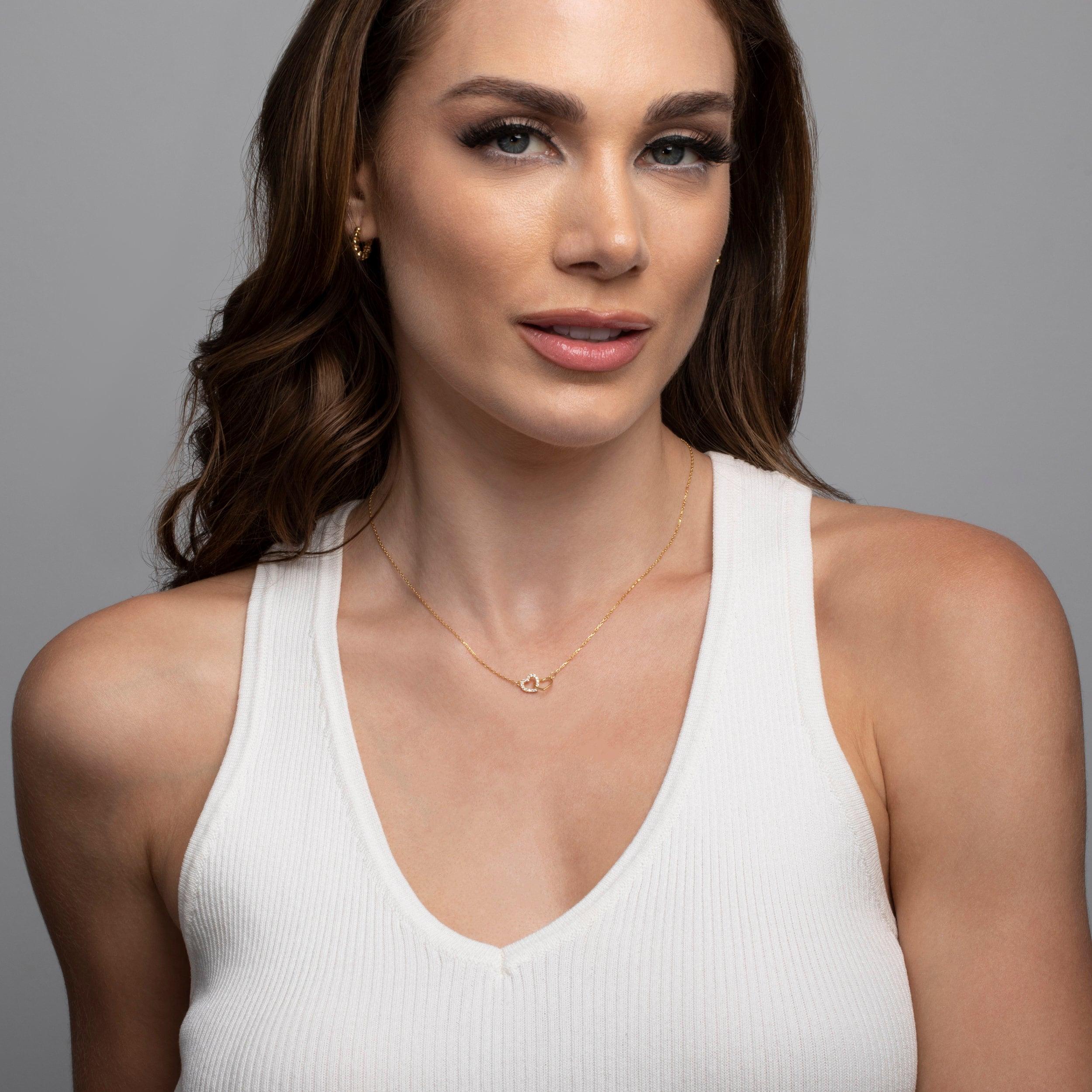 Double Heart Necklace - 18K Gold Vermeil - Glamour Jewelry House