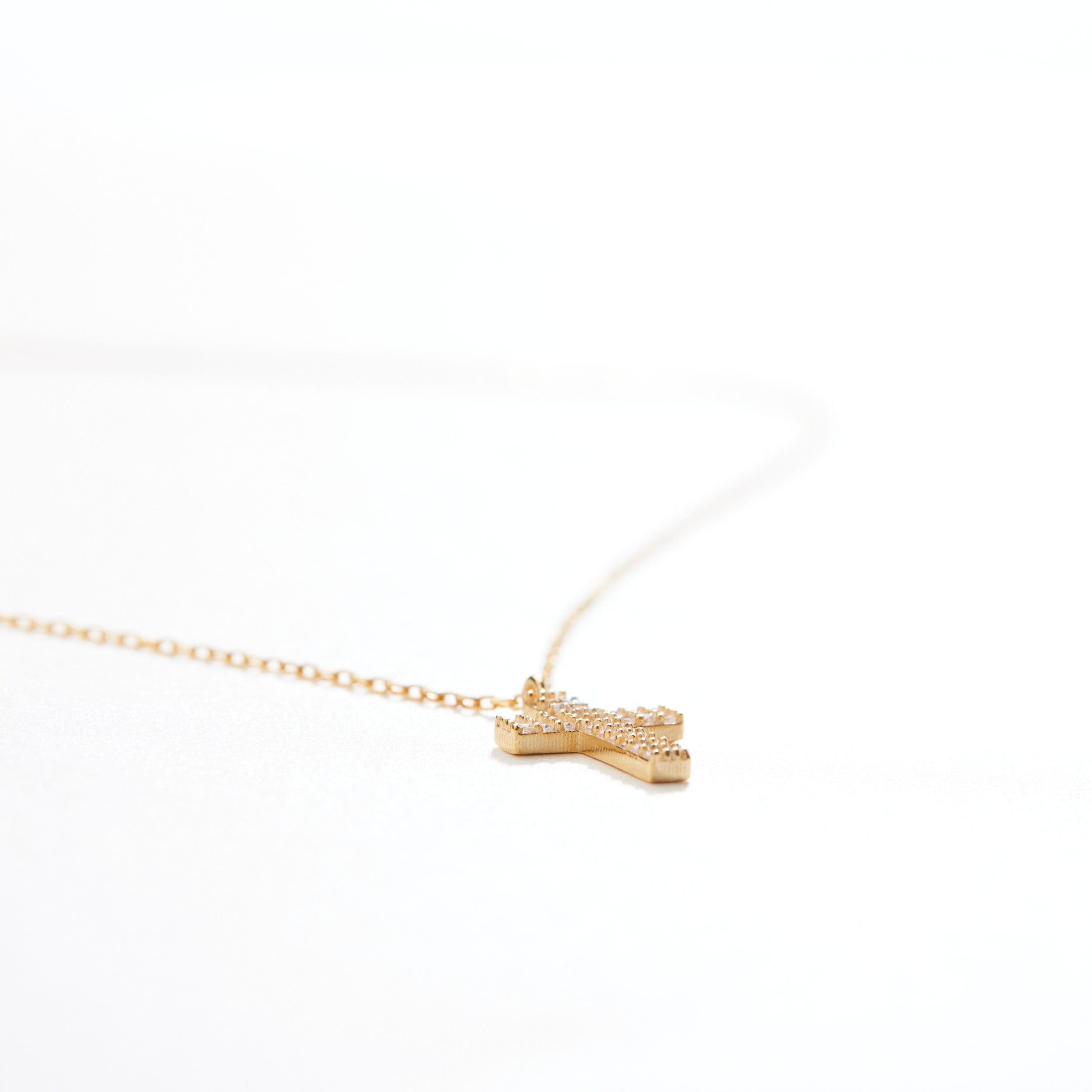 Gold Pave Cross Necklace - 18K Gold Vermeil - Glamour Jewelry House