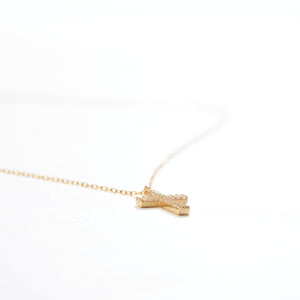 Gold Pave Cross Necklace - 18K Gold Vermeil - Glamour Jewelry House