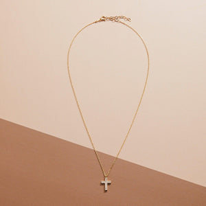 Gold Pave Cross Necklace - 18K Gold Vermeil - Glamour Jewelry House