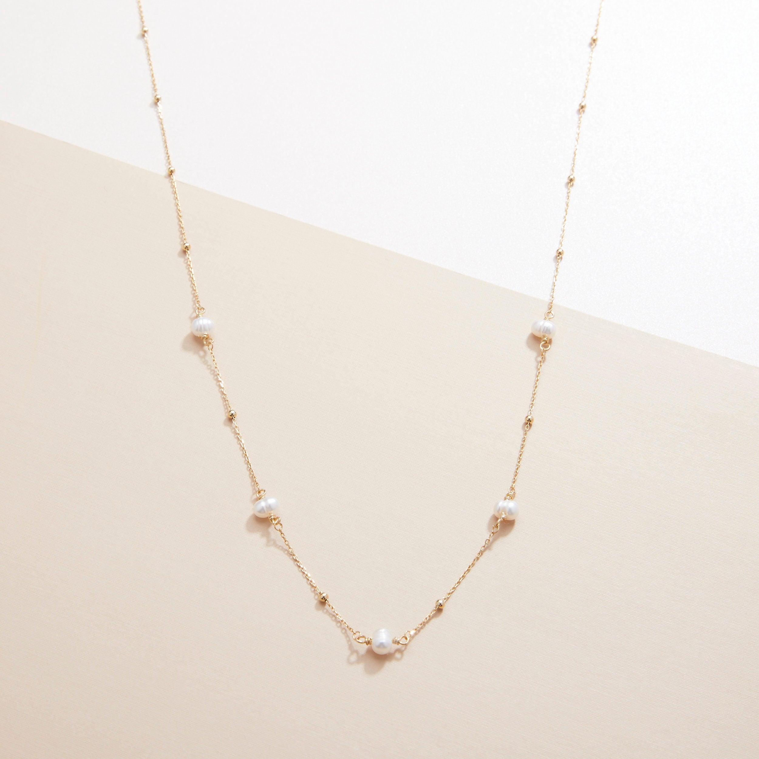 Freshwater Pearl Satellite Necklace - 18K Gold Vermeil - Glamour Jewelry House