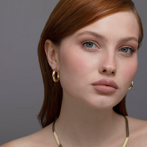 Thick Hoop Earrings - 18K Gold Vermeil - Glamour Jewelry House