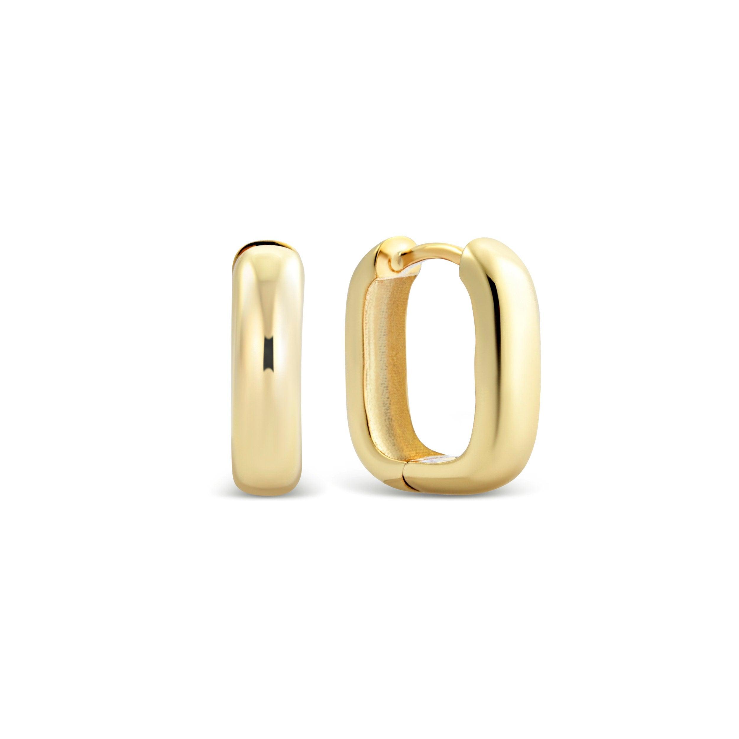 Square Huggie Hoop Earrings - 18K Gold Vermeil - Glamour Jewelry House
