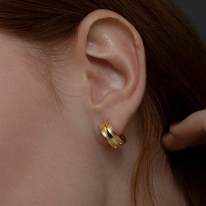 Thick Huggie Hoop Earrings - 18K Gold Vermeil - Glamour Jewelry House