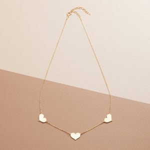 Silver Triple Heart Necklace - 18K Gold Vermeil - Glamour Jewelry House