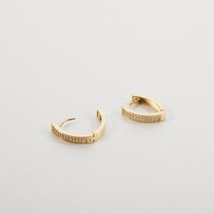 Double Row Huggie Hoop Earring - 18K Gold Vermeil - Glamour Jewelry House