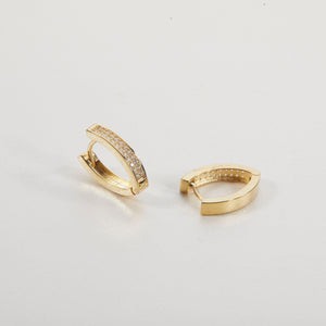 Double Row Huggie Hoop Earring - 18K Gold Vermeil - Glamour Jewelry House
