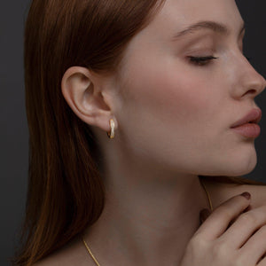 Double Row Huggie Hoop Earring - 18K Gold Vermeil - Glamour Jewelry House