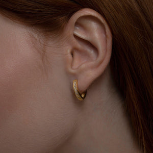 Double Row Huggie Hoop Earring - 18K Gold Vermeil - Glamour Jewelry House