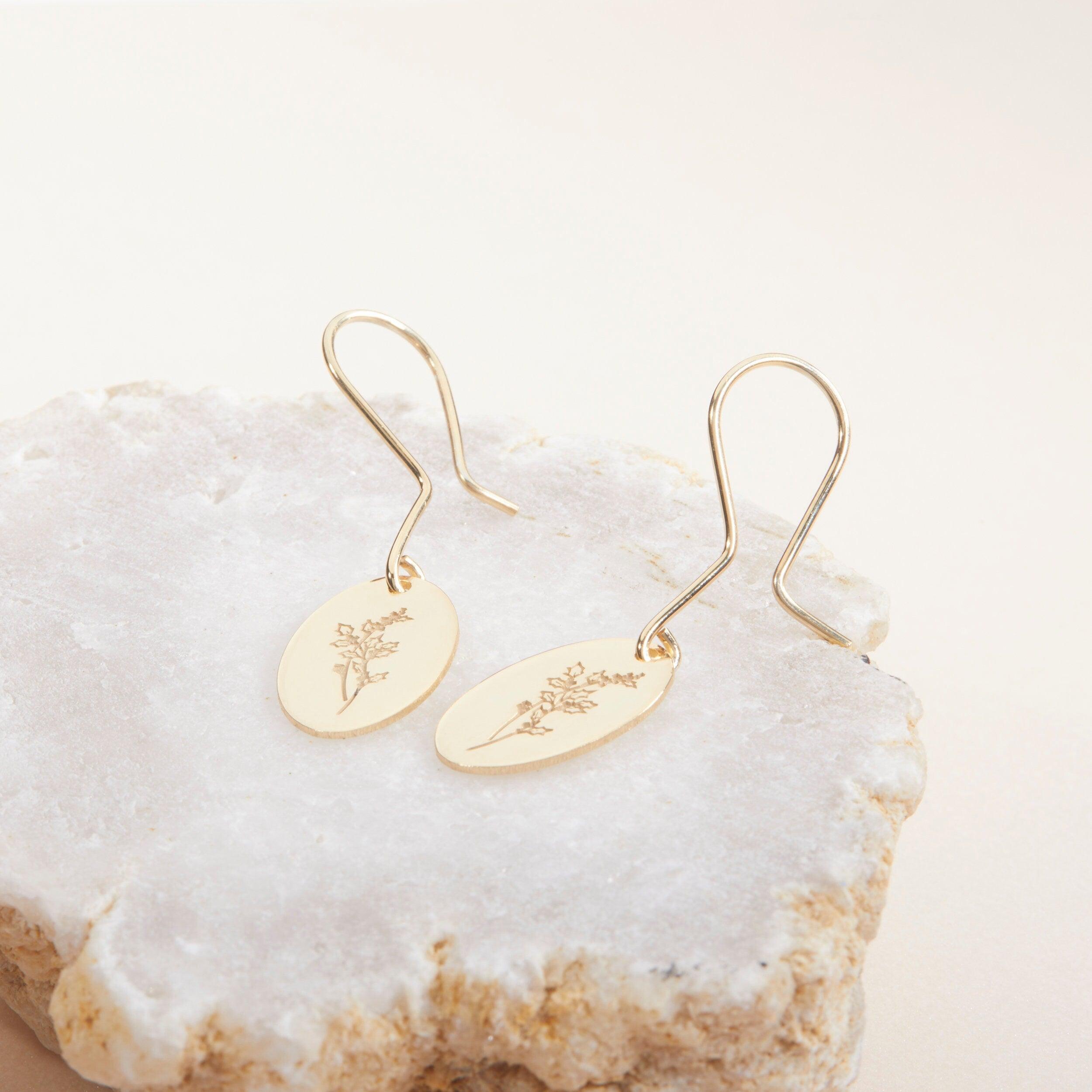Birth Flower Earring - 18K Gold Vermeil - Glamour Jewelry House