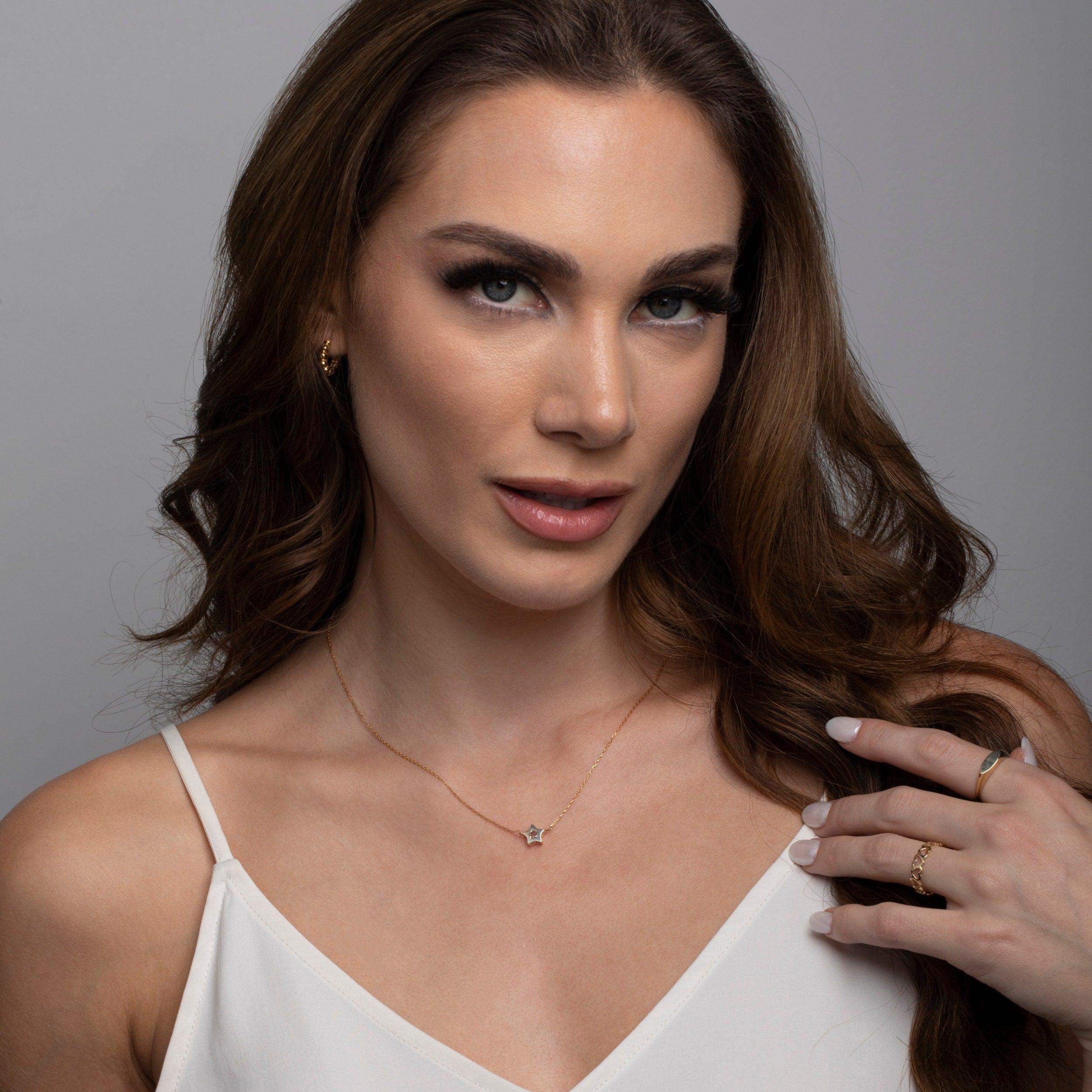 Diamond Star Necklace - 18K Gold Vermeil - Glamour Jewelry House