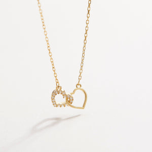 Double Heart Necklace - 18K Gold Vermeil - Glamour Jewelry House