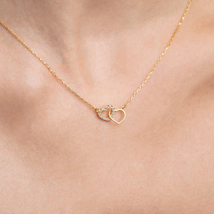 Double Heart Necklace - 18K Gold Vermeil - Glamour Jewelry House
