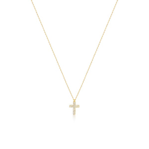 Gold Pave Cross Necklace - 18K Gold Vermeil - Glamour Jewelry House
