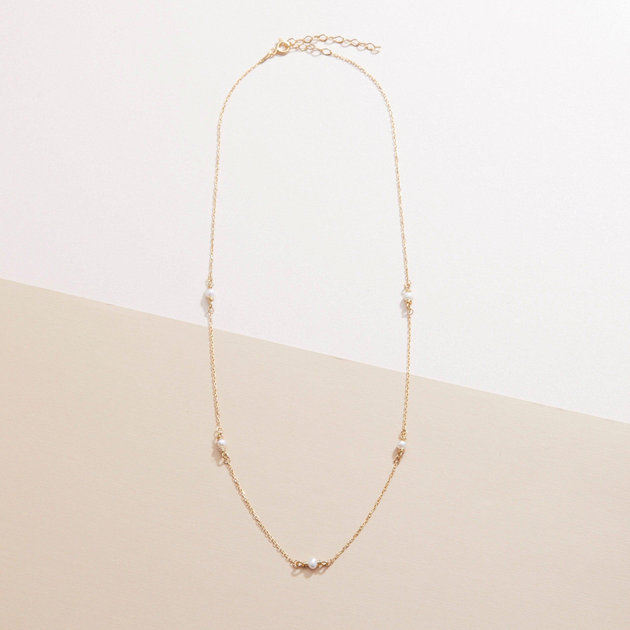 Small Pearl Satellite Necklace - 18K Gold Vermeil - Glamour Jewelry House