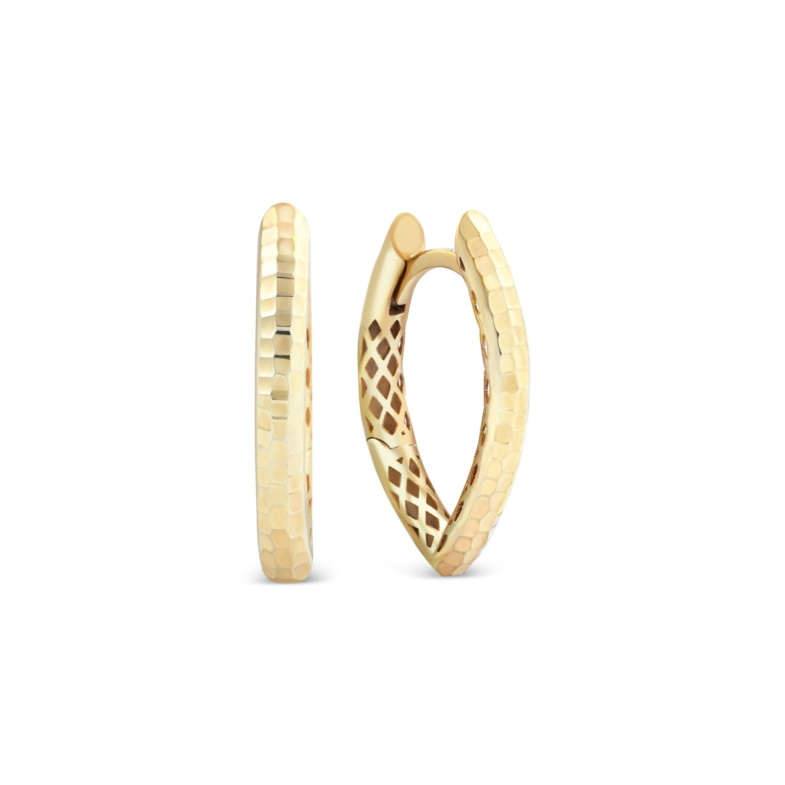 Textured Hoop Earring - 18K Gold Vermeil - Glamour Jewelry House