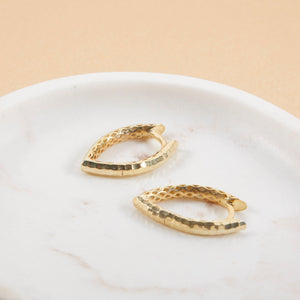 Textured Hoop Earring - 18K Gold Vermeil - Glamour Jewelry House