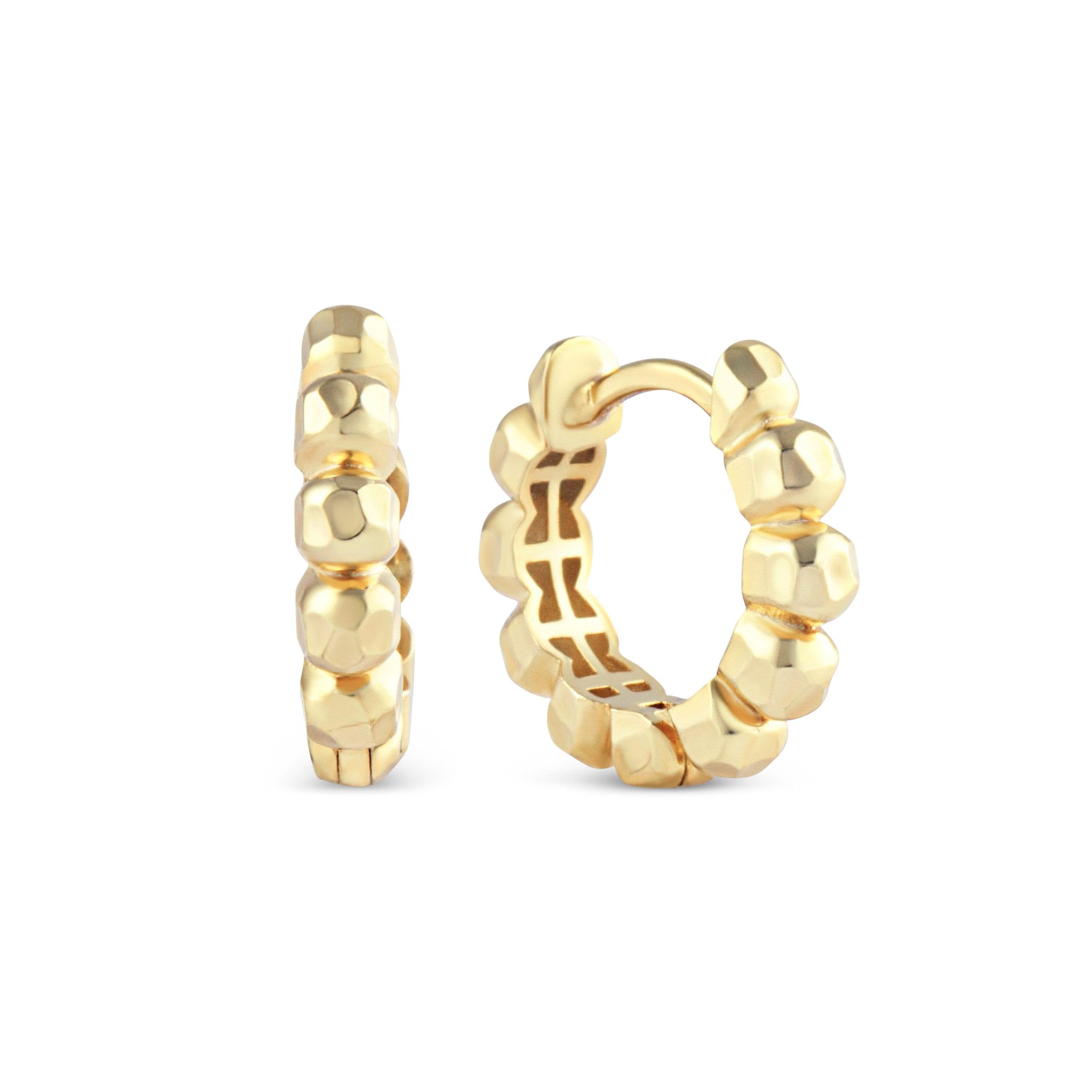 Bubble Ball Huggie Hoop Earring - 18K Gold Vermeil - Glamour Jewelry House