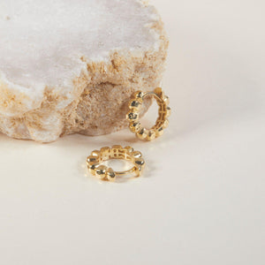 Bubble Ball Huggie Hoop Earring - 18K Gold Vermeil - Glamour Jewelry House
