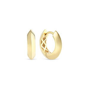 Knife Edge Huggie Hoop Earring - 18K Gold Vermeil - Glamour Jewelry House