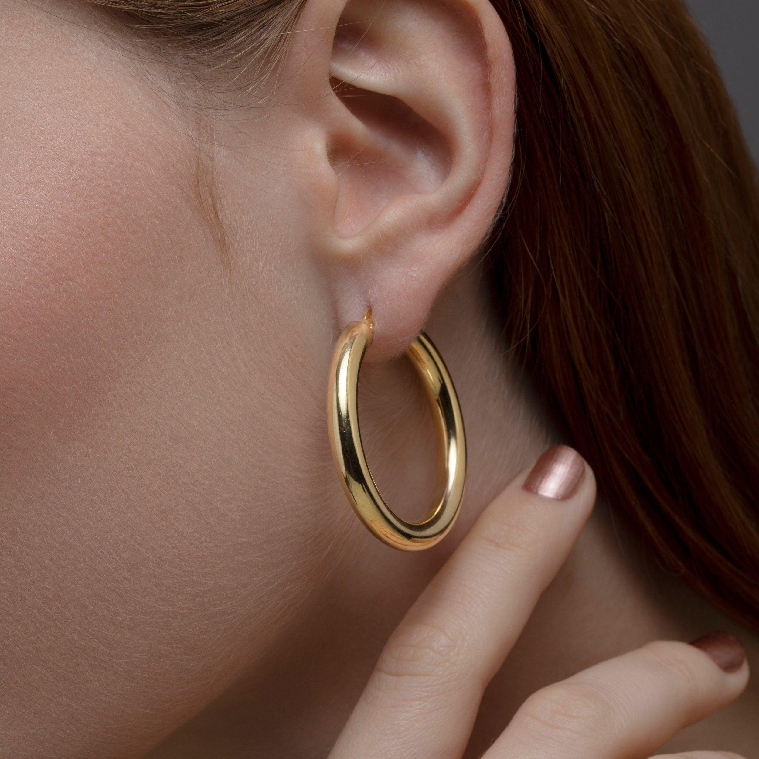 Silver Hoop Earring - 18K Gold Vermeil - Glamour Jewelry House