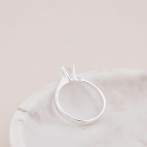 Solitaire CZ Diamond Ring - 18K Gold Vermeil - Glamour Jewelry House