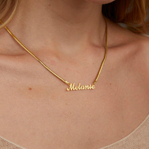 Name Necklace with Snake Chain - 18K Gold Vermeil - Glamour Jewelry House