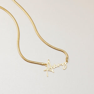 Name Necklace with Snake Chain - 18K Gold Vermeil - Glamour Jewelry House