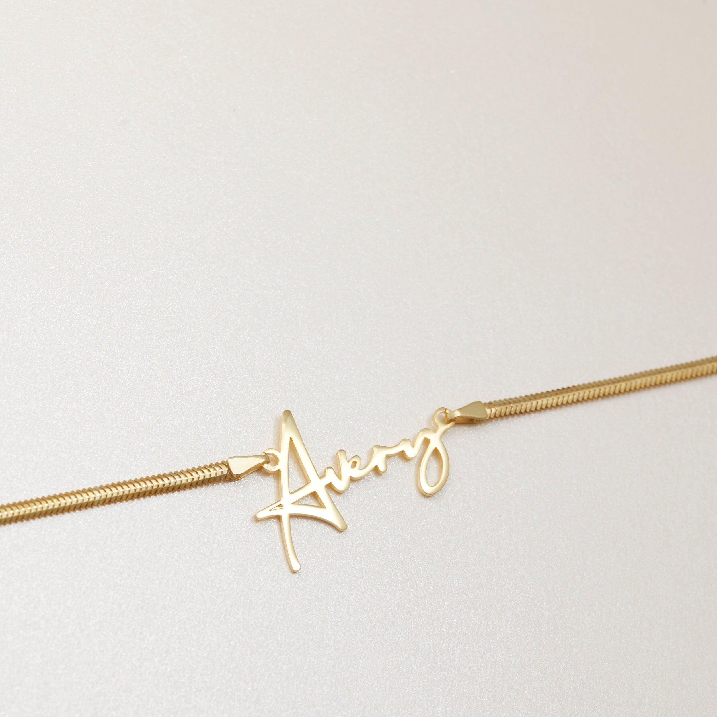 Name Necklace with Snake Chain - 18K Gold Vermeil - Glamour Jewelry House