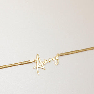 Name Necklace with Snake Chain - 18K Gold Vermeil - Glamour Jewelry House