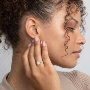 Round Pave Diamond Ring - 18K Gold Vermeil - Glamour Jewelry House