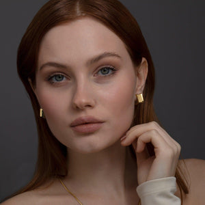 Chunky Square Huggie Hoop Earrings - 18K Gold Vermeil - Glamour Jewelry House