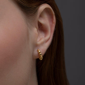Bubble Ball Huggie Hoop Earring - 18K Gold Vermeil - Glamour Jewelry House