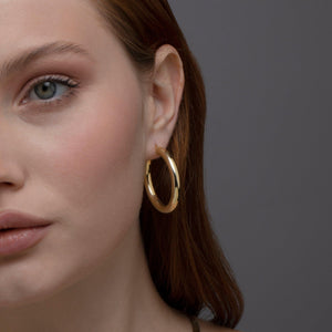 Silver Hoop Earring - 18K Gold Vermeil - Glamour Jewelry House