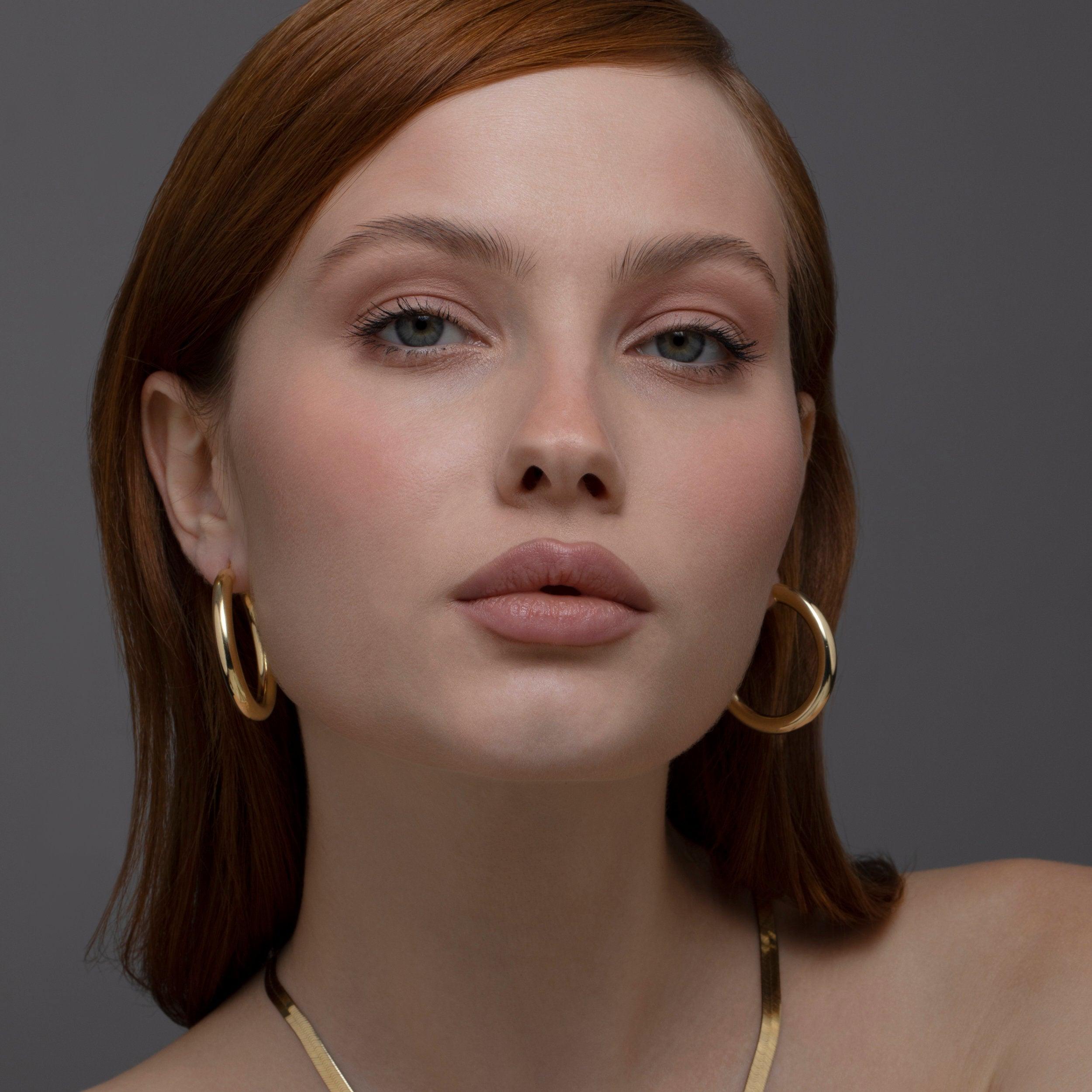 Silver Hoop Earring - 18K Gold Vermeil - Glamour Jewelry House