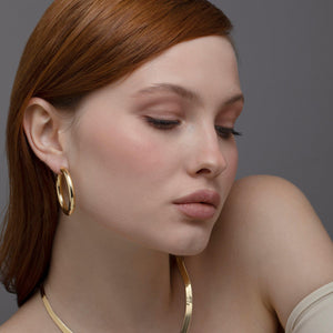 Silver Hoop Earring - 18K Gold Vermeil - Glamour Jewelry House