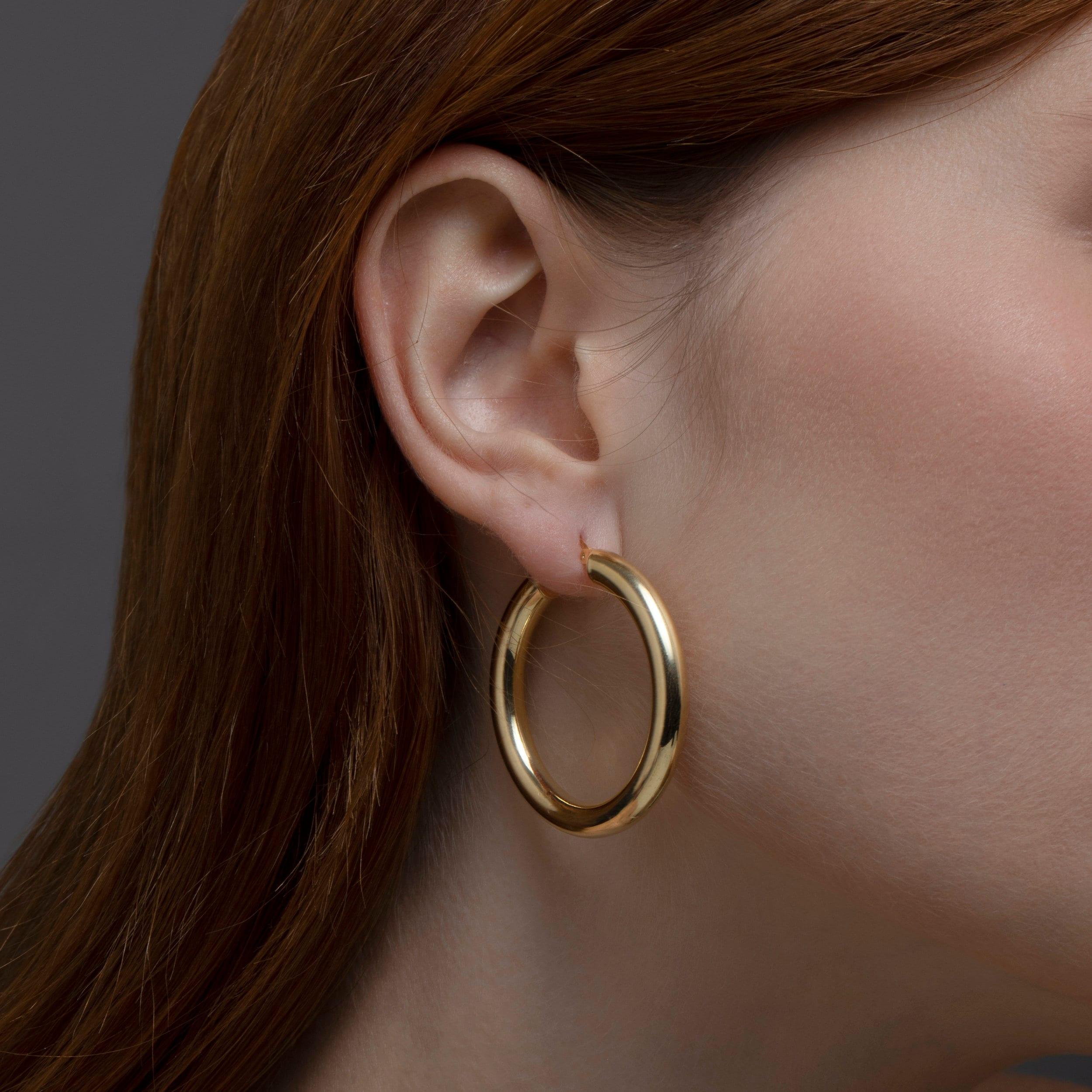 Silver Hoop Earring - 18K Gold Vermeil - Glamour Jewelry House