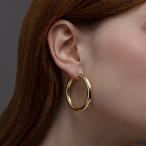 Silver Hoop Earring - 18K Gold Vermeil - Glamour Jewelry House