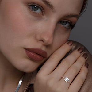 Baguette Cut Diamond Ring - 18K Gold Vermeil - Glamour Jewelry House