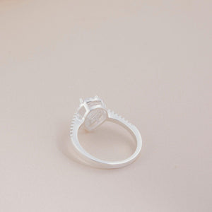 Pear Cut Diamond Engagement Ring - 18K Gold Vermeil - Glamour Jewelry House